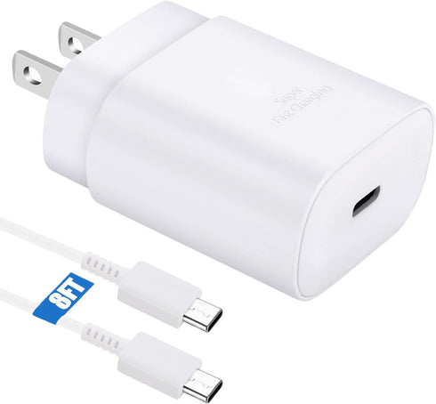 25W Samsung Super Fast Charger Type C,USB C Android Phone Charger &8FT C Type Charging Cable for Samsung Galaxy S24 Ultra/S24/S24+/S23 Ultra/S23/S...