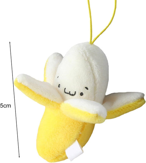 Yellow Peeling Banana Keychain, Banana Plush, Banana Man Plush, Cartoon Birthday Gift PP Cotton Peeling Banana Shape Plush Doll Pendant for Decora...