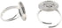 ALLinONE Brass Adjustable Ring Cabochon Setting Frame Tray Blank Bezel with Glass Domes for DIY Jewelry Making 16mm (Silver)...