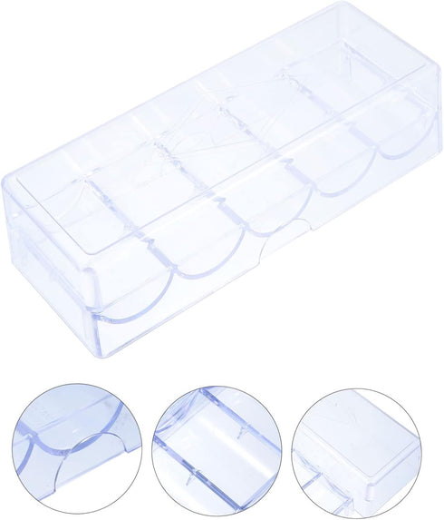 5 Grid Plastic Compartment Storage Container,Chip Box Clear Container Clear Organizer Box for Washi Tapes, Craft, Beads, Jewelry, Small Parts...