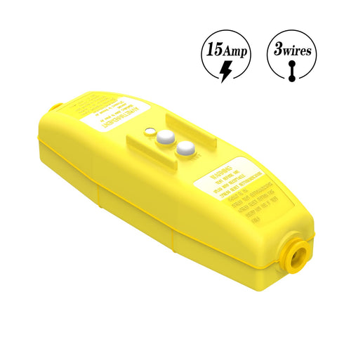 Inline GFCI Replacement Plug Assembly 15 Amp, 5 Years Warranty, Waterproof, Ground Fault Circuit Interrupter Safety Plug for Power Pressure Washer...