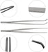 2 Pcs 12 Inch Silver Long Handle Stainless Steel Straight and Curved Tweezers Nippers, Set with Serrated Tips Comfortable Ridged Handle for Garden...