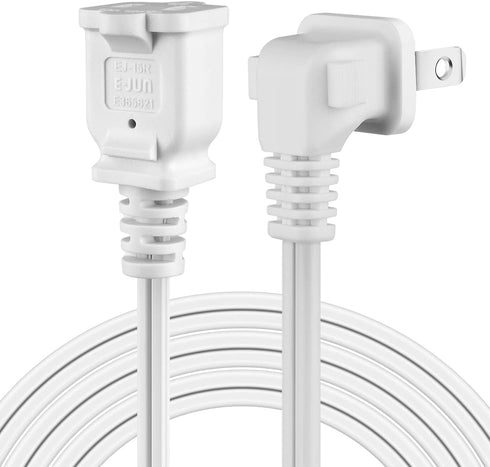 Right Angled Polarized 2-Prong Male-Female Extension Power Cord, Outlet Extension Cable Cord US AC 2-Prong Male/Female Power Cable SPT2 16AWG 13A/...
