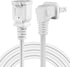 Right Angled Polarized 2-Prong Male-Female Extension Power Cord, Outlet Extension Cable Cord US AC 2-Prong Male/Female Power Cable SPT2 16AWG 13A/...