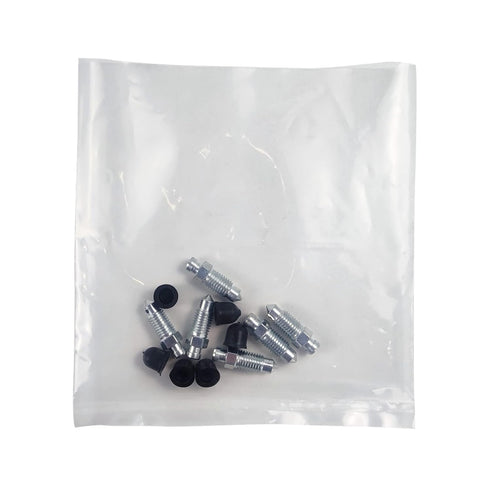 6 PCS Brake Bleeder Screws with Dust Cover,Wheel Cylinder Bleeder Valve,Caliper Bleeder Screw with Rubber Cap 5/16-24 * 1.01 Inch Length, Bleeding...