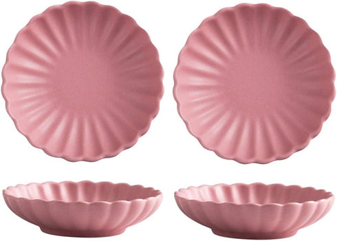 3.5 Inches Flower Shape Ceramic Sauce Dish,Mini Side Seasoning Dish,Condiment Dishes/Sushi Soy Dipping Bowl,Snack Serving Dishes,Porcelain Small S...