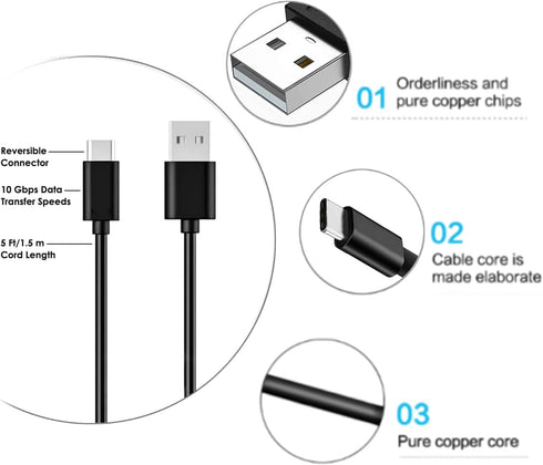 Bluetooth Speakers Charger USB C Fast Wall Charger Charging Cable Cord for Sony SRS-WS1 SRS-NS7 SRS-NB10 SRS-XB13 SRS-XB23 SRS-XB33 SRS-XB43 WI-C1...