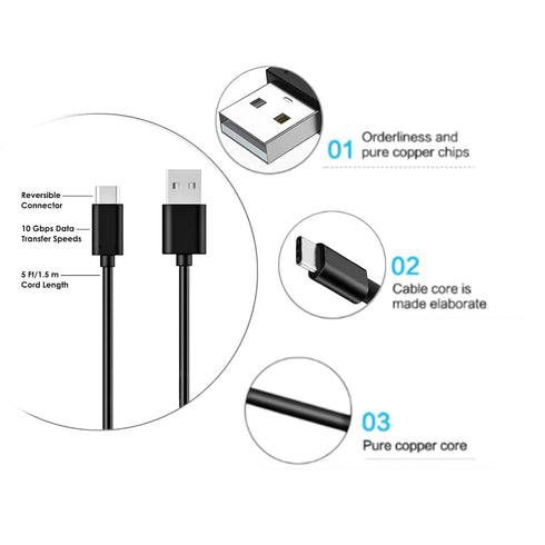 Phantom 2 Charger 5FT USB C Fast Charger Charging Cable Cord Compatible with for Bushnell Phantom 2 Charger, Treblab hd77/HD-Max Speaker, Comiso E...