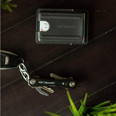 KeySmart Minimalist Wallet For Men - Credit Card Holder & RFID Blocking Wallet For Men - TecTuff Leather Easy Slide Slots - Compact & Lightweight ...