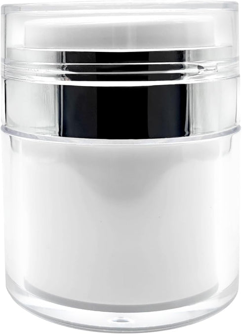 1.7oz Airless Pump Jar Refillable Moisturizer Pump Dispenser Cream Jar Vacuum Bottle Travel Moisturizer Container for Thick Moisturizer, Skincare ...
