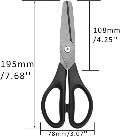 All Purpose Ceramic Scissors 8" Black Straight Shears Non-Sticking Sharp Blade Comfort ABS Grip Blunt Tip Safety Cutting Tool for Office School Cr...