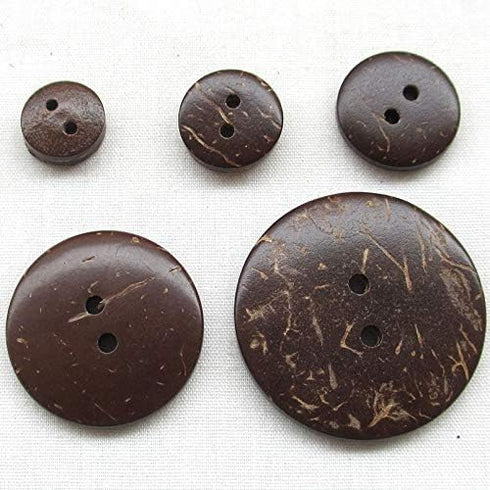 Chenkou Craft 100pcs Small 1/2"(13mm) Brown Natural Coconut Coco Button 2 Holes Craft Clothe Sewing (1/2"(13mm))...