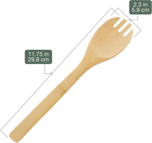 Bamboo Serving/Cooking Utensils - B16 - Cooking Spoon with Teeth - 5 Pieces...