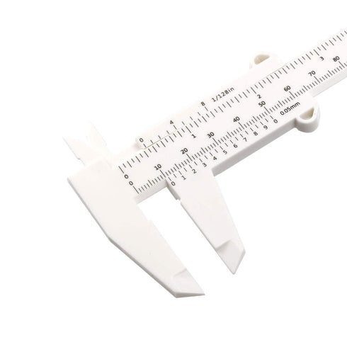 uxcell Vernier Caliper 150mm 6 Inch Metric Mini Double Scale Plastic Ruler Measuring Tool for Inside Outside Depth White 2pcs...