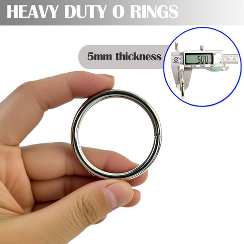 Ewparts Metal Rings 2 inch Macrame Metal Rings for Crafts for Macrame Plant Hangers Dog Collars 10 Pack 5mm Thick Welded Heavy Duty O Ring 2 in Bu...