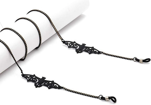 Women Men Glasses Sunglasses Chain Black Bat Eyeglass Strap Holder Eyewear Reading Glasses Retainer...