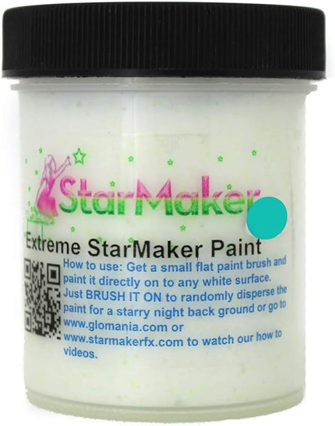 StarMaker Glow in the Dark Extreme FX neutral invisible Large Crystal UV Reactive Paint (Aqua)...
