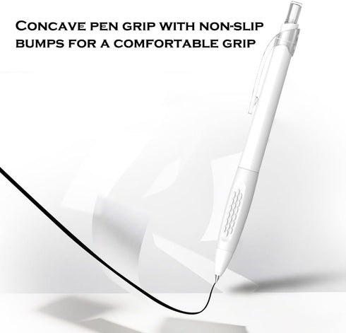 DUNBONG Retractable Gel Pens, Fine-tip Unisex Pens 4 Pack, Black Gel Pens, Fast Dry, Gel Pens Fine Point 0.5mm, Retractable Pens, Black Gel Ink Pe...