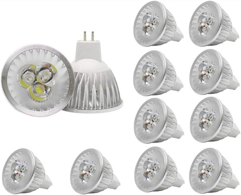 MR16 LED Bulbs MR16 3W LED Cool White Light Bulbs GU5.3 MR16 LED Bulbs 12V 3 Watt LED Spotlight Bulbs for Landscape Recessed Track Lighting,20W Ha...