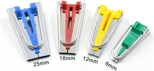 BUTUZE Fabric Bias Tape Makers Kit with Sewing Awl, Positioning Pin, Adjustable Binder Clip,Wooden Awl,Foot Press -Practical Bias Tape Maker Set f...