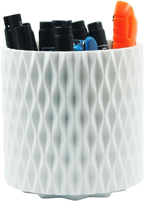 5 Slots 360 Degree Rotating Plastic Desktop Pen Pencil Holder,Makeup Brushes Storage Cup,Office Stationery Organizer...