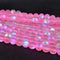 48PCS 8mm Natural Light Pink Mystic Aura Quartz Gemstone Frosted Matte Titanium Round Loose Spacer Beads 15 inch Full Strand Crystal Healing Power...