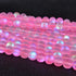 48PCS 8mm Natural Light Pink Mystic Aura Quartz Gemstone Frosted Matte Titanium Round Loose Spacer Beads 15 inch Full Strand Crystal Healing Power...