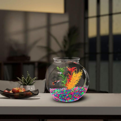 Koller Products 1-Gallon Fish Bowl, Shatterproof Plastic with Crystal Clear Clarity...