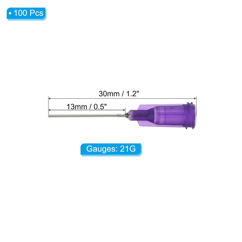 PATIKIL Blunt Tip Dispensing Needles with Bent Blunt Needle, 100 Pcs 0.5 Inch 21G Industrial Liquid Dispenser Needle for Refilling Liquid Ink Adhe...