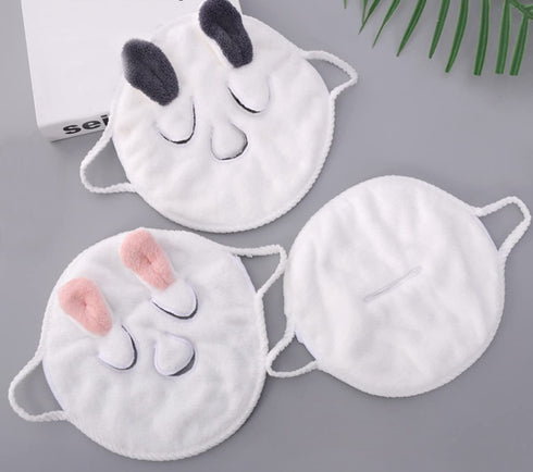 Reusable Face Towel Mask, 2 Pieces Anti Aging Facial Steamer Towel Sheet Moisturizing Skincare Mask with Facial Spa Headband for Women Girls (PACK...