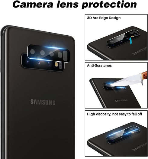TOCOL 2+2 Pack Fit for Samsung Galaxy S10 Plus - 2 Pack TPU Screen Protector and 2 Pack Camera Lens Protector, Alignment Frame, Easy Installation,...