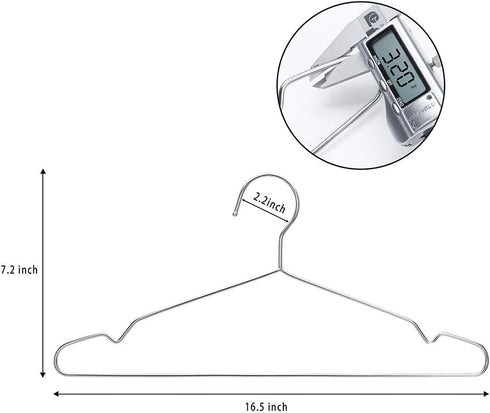 Seropy Coat Hangers Clothes 10 Pack Wire Hangers Heavy Duty Stainless Steel Hangers with Non Slip Grooves, 16.5 Inch Ultra Thin Metal Hangers Spac...