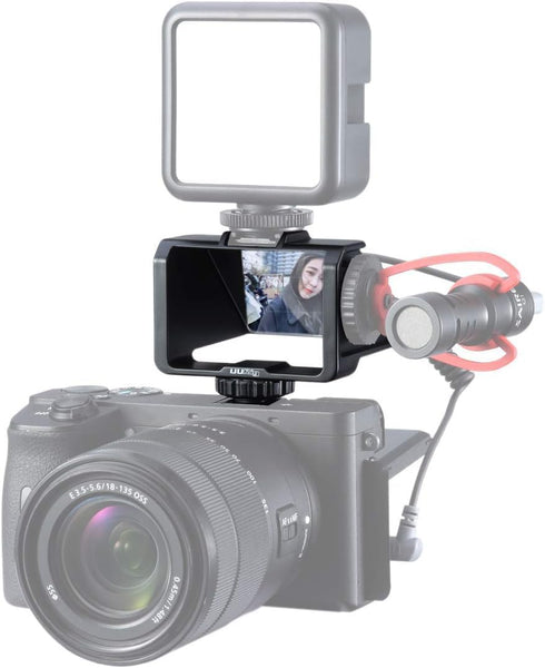 UURig Vlog Selfie Flip Screen for Mirrorless Camera for Sony A7R3 A7III A7II A6000/A6300/A6500 Cold Shoe Bracket Microphone Mount for Fujifilm XT3...