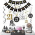 21st Birthday Party Decorations kit, 21st Birthday Gifts for Her/Him, Happy 21st Birthday Banner, Sparkling Celebration 21 Hanging Swirls,"Finally...