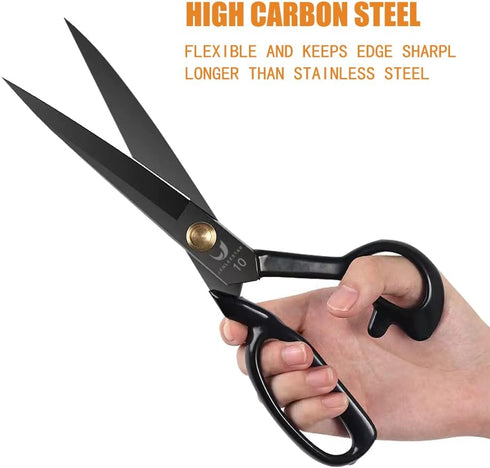 Fabric Scissors 10 Inch Sewing Dressmaking Scissors Professional Razor Sharp for Tailoring Leather Raw Materials - Japan High Carbon Steel Tailor ...