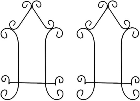 Iron Hanging Display Stand Art Holder Easel Photo Holder Industrial Style Metal Stand for Books Bowls or Platters (2 Pack 15.75"*9.84", Black)...