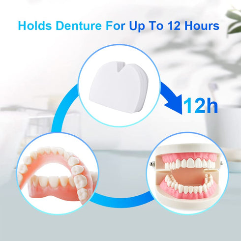 120 Pads (4 Pack) Free Long-Lasting Upper Denture Adhesive Cushion, Denture Adhesive Soft Pad for Secure Hold and Food Seal (Upper)...