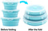 Collapsible Bowls, GLE2016 Silicone Collapsible Food Storage Containers with Lids for Camping, Round Silicone Lunch Containers, Microwave, Dishwas...