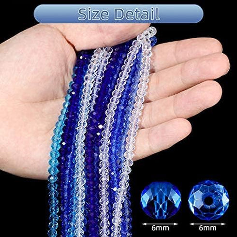 920 Pieces Crystal Faceted Glass Beads 6 mm for Jewelry Making Bulk Rondelle Spacer Gemstone for DIY Bracelet Earring Necklace Art Decoration...