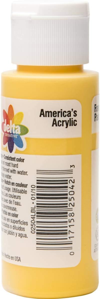 Delta Creative Ceramcoat Acrylic Paint in Assorted Colors (2 oz), 2504, Yellow...