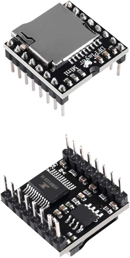 3PCS Mini MP3 Player Audio Module with 5PCS Metal Shell Round Internal Magnet Speaker 2W 8Ohm MP3 Voice Decode Board TF Card U Disk IO/Serial Port...