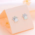 Ladytree S925 Sterling Silver Jewelry Puppy Dog Cat Pet Paw Print White Simulated Opal Stud Earrings...