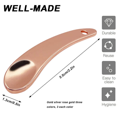 9 Pack Metal Cosmetic Spoon, Skincare Spatula, Beauty Scoop Spoon Spatula, Reusable Crescent Shape Spoon, for Home Salon,Facial,Mini Eye Cream App...