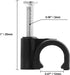100pcs 1/2" / 12mm Half Clamp J-Hook with Nail, Nail in Cable Clips Ethernet Cable Nails Tacks Clips, Black...