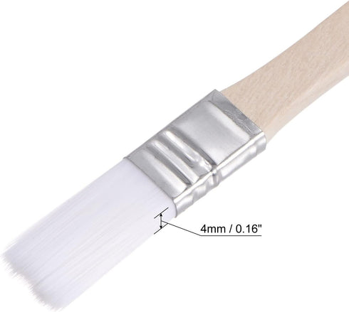 uxcell 0.5" Width Small Paint Brush Nylon Bristle with Wood Handle Painting Tool for Wall, Door, Cabinets, Furniture, Fences, White 6Pcs...