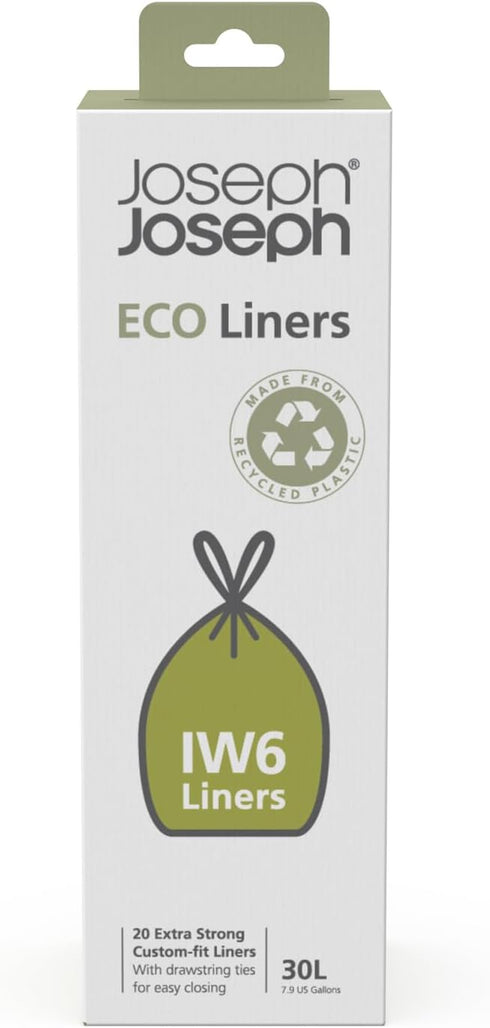 Joseph Joseph IW6 30L Eco Liners Recycled Bin Liners (20 Pack) - Grey...