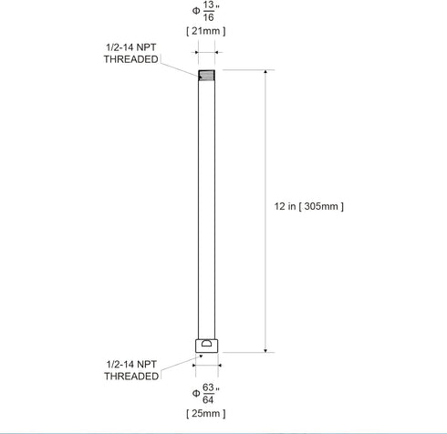 Shower Head Extension Arm 12 Inches, Oil Rubbed Bronze Shower Arm Extension Shower Head Extender Made of 304 Stainless Steel Shower Pipe Extension...