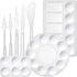 Plastic Artist Paint Palette Tray & Painting Knife Set - 3 Plastic Paint Mixing Trays & Variety of 5 Palette Knives - Professional Art Supplies fo...