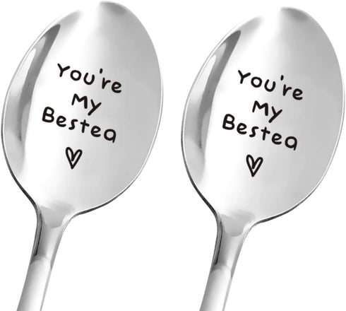Best Friendship Spoon for Friends Women Girls - Funny Tea Spoon Engraved Stainless Steel for Tea Lovers - Perfect for Birthday/Valentine/Christmas...