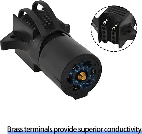 Trailer Plug Adapters, 7 Pin to 4 and 5 Flat Blade Trailer Connector, 2-in-1 Flat Blade Plug, Automotive Accessories Universal for Trailer, Tow Hi...